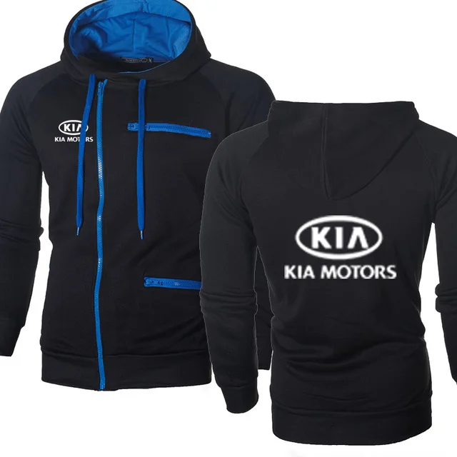 Мужская куртка для KIA Car с логотипом, повседневная, хип-хоп, Harajuku, с длинным рукавом, флисовая, теплая, с капюшоном, толстовки на молнии для мужчин - Цвет: as picture