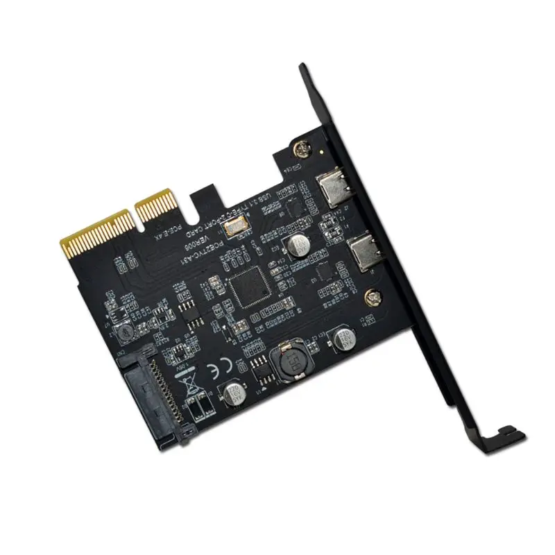 USB3.1 к тип-c 2 порта карты расширения PCI-E4X к USB3.1 Gen2 10 Гбит/с USB C адаптер для рабочего стола