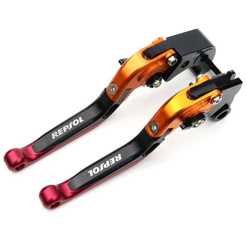 Для Honda CBR600F 2011 2012 2013 ручки тормоза и сцепления, обработанные на станке с ЧПУ Складная Выдвижная Регулируемая мотоциклов тормозной рычаг CBR600F 2011-2013 - Цвет: orange black red