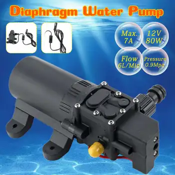 

DC 12V 80W Micro Electric Diaphragm Water Pump Automatic Switch 6L/min High Pressure Car Washing Spray Water Pump 0.9Mpa 6L/min