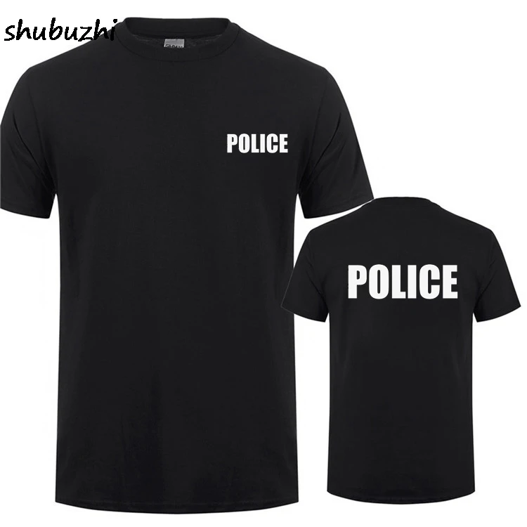 Полицейская спецназа, печать, футболка для мужчин и женщин, CSI, необычное платье, новинка, копы, рабочая одежда, хлопок, короткий рукав, футболка с круглым вырезом - Цвет: POLICE