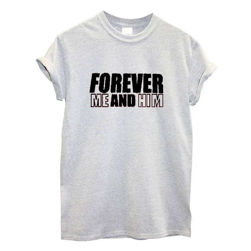 EnjoytheSpirit Together Forever Me and Her Him парная футболка футболки для пары футболка с коротким рукавом для отдыха черная модная футболка - Цвет: P928WSportsG