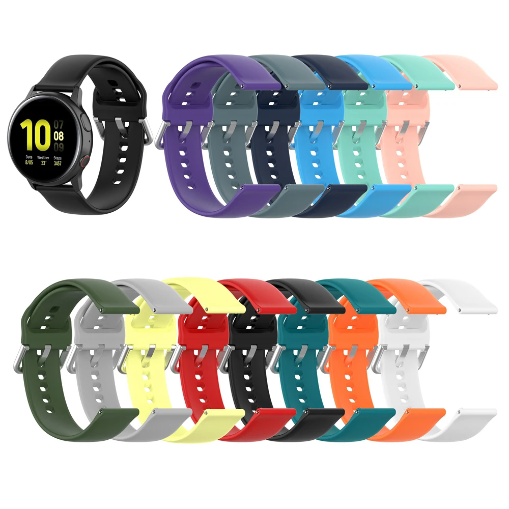 20 мм мягкий силиконовый ремешок для Samsung Galaxy Watch Active 2/active 40 44 полосы Смарт часы
