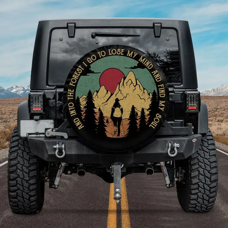 

Camper Girl - And Into The Forest I Go Christmas Gift, Spare Tire COVER For Car, Personalized Camper Tire COVER,