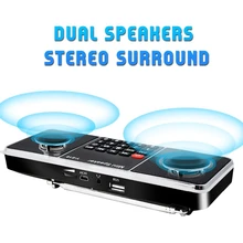 Многофункциональный цифровой fm-радио медиа-динамик Mp3 музыкальный плеер Поддержка Tf USB привод со светодиодным дисплеем и таймером Functi