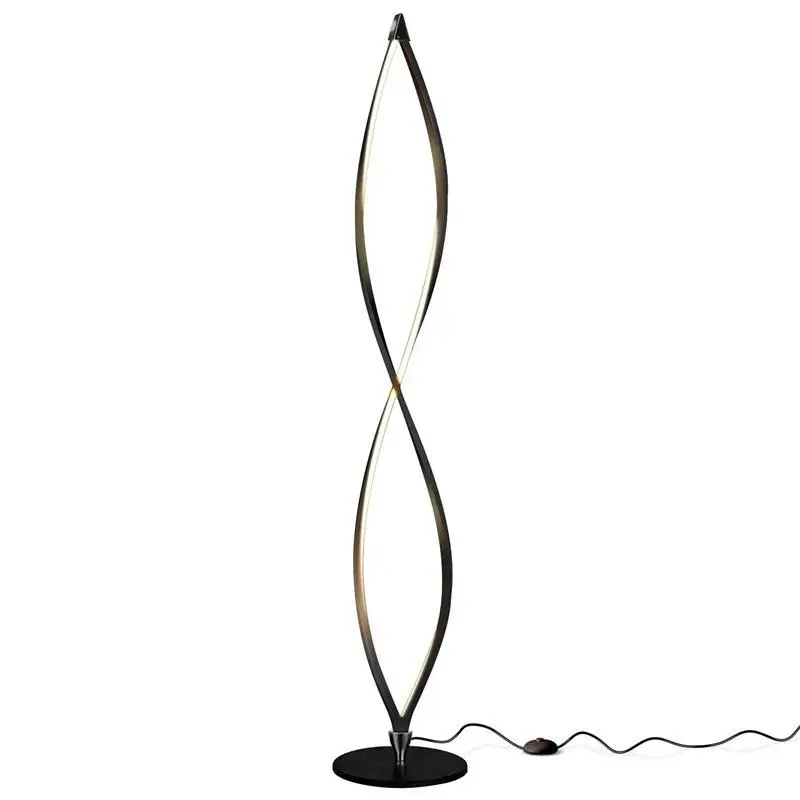 

Modern Floor Light LED Living Room Floor Lamp Bedroom Dimming Silver Black Metal Standing Lights Interior Lighting Decoration