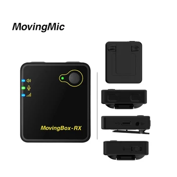 

MovingMic Wireless Microphone 2 Channels 2.4G Frequency Transmisson Mini Microphone for Youtube Interview MovingBox Microphone