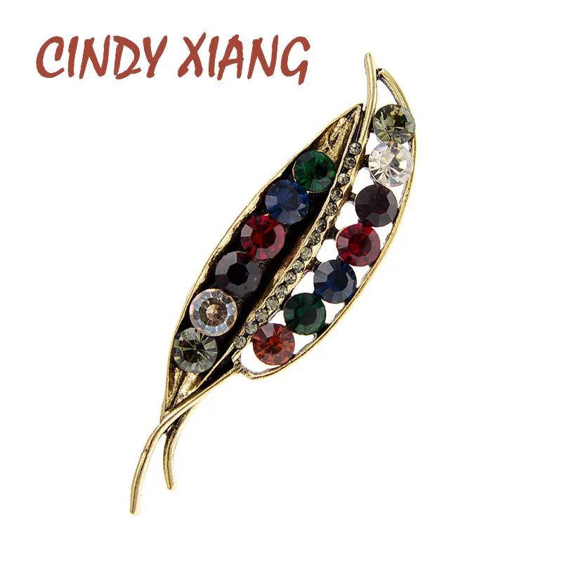 Брошь в виде листьев CINDY XIANG стразы винтажные зимние булавки аксессуары для