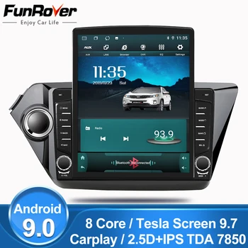 

Funrover 9.7" Tesla screen Android 9.0 car multimedia Player radio gps Stereo For KIA K2 RIO 3 2011-2016 2din 2.5D+IPS DSP nodvd