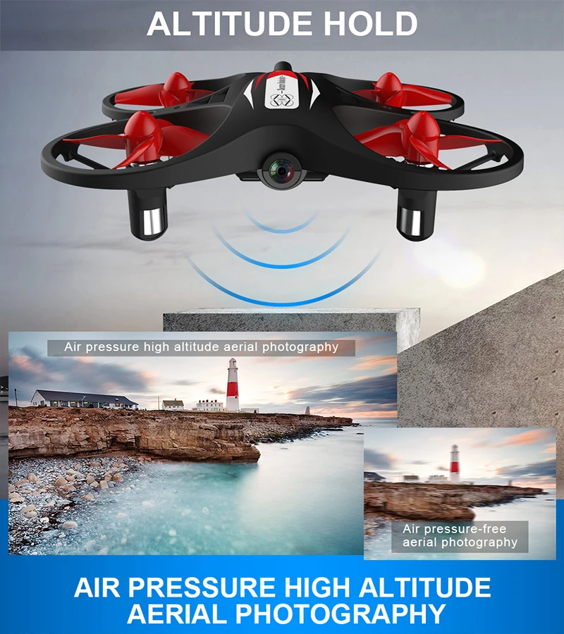 Радиоуправляемый мини Дрон LAUMOX KF608 с камерой 720P Wi Fi FPV режим удерживания высоты 3d