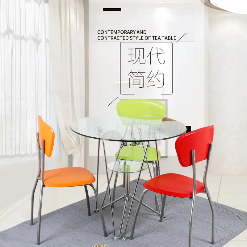 

Tempered glass round table simple talk fashion casual table reception coffee table small round table small table balcony