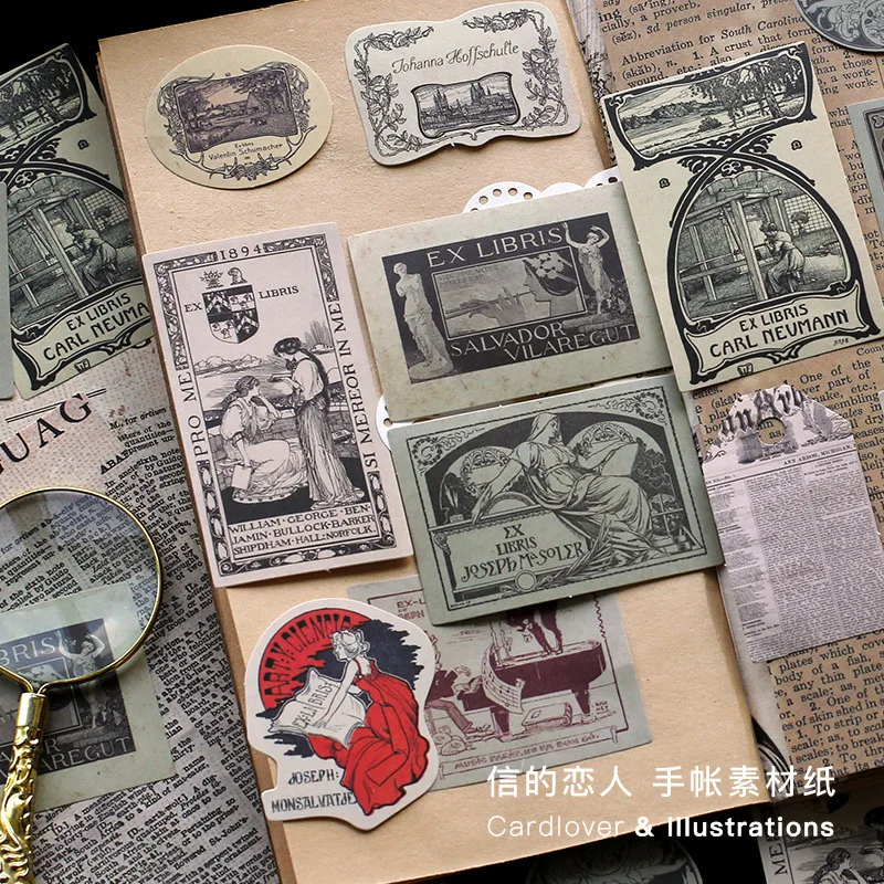 Mohamm 40 шт. наклейки для скрапбукинга серии Renaissance винтажные бумажные хлопья