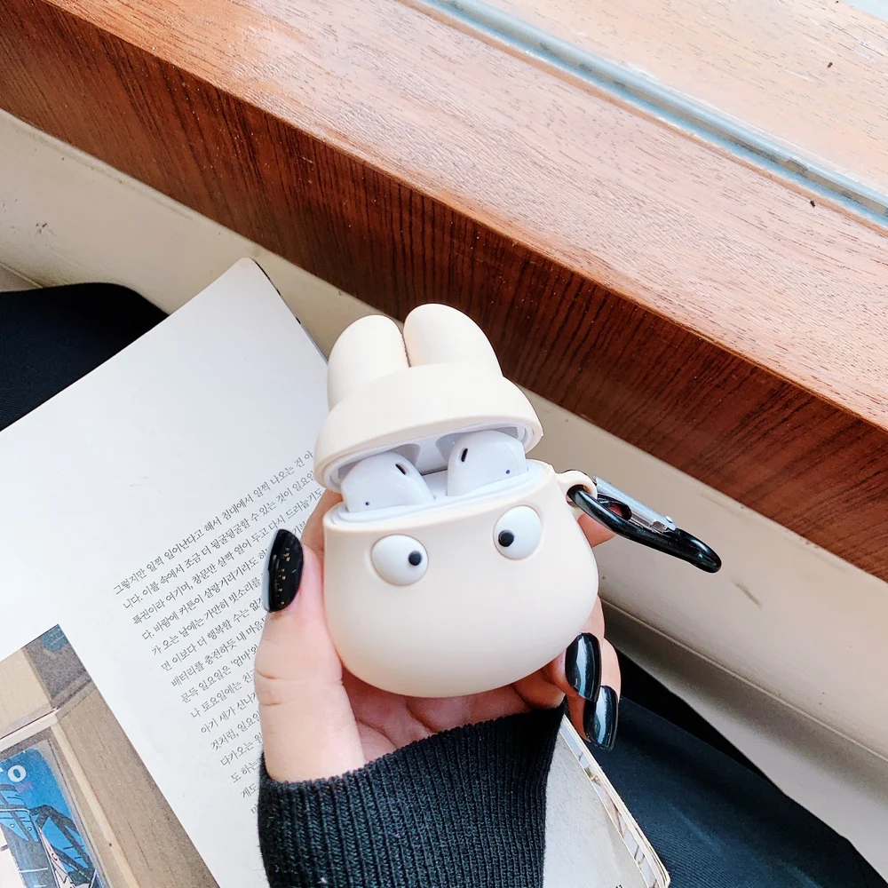 3D милый Тоторо Сказочный дух беспроводной Bluetooth чехол для наушников для AirPods 1 2 Мягкая силиконовая гарнитура Защитная крышка с крючком
