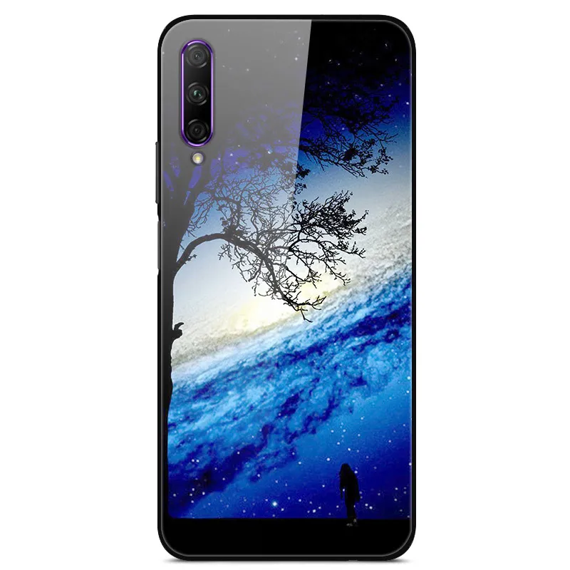 6,3" для huawei Honor Play 3 чехол стеклянный ПК задняя Жесткая крышка для huawei Honor Play 3 Чехлы космический ТПУ бампер на Honor Play3