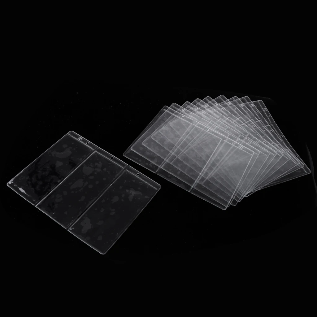 10 Pages Each 3-Pockets Currency Paper Money Bill Protector Sleeves Album Sheets