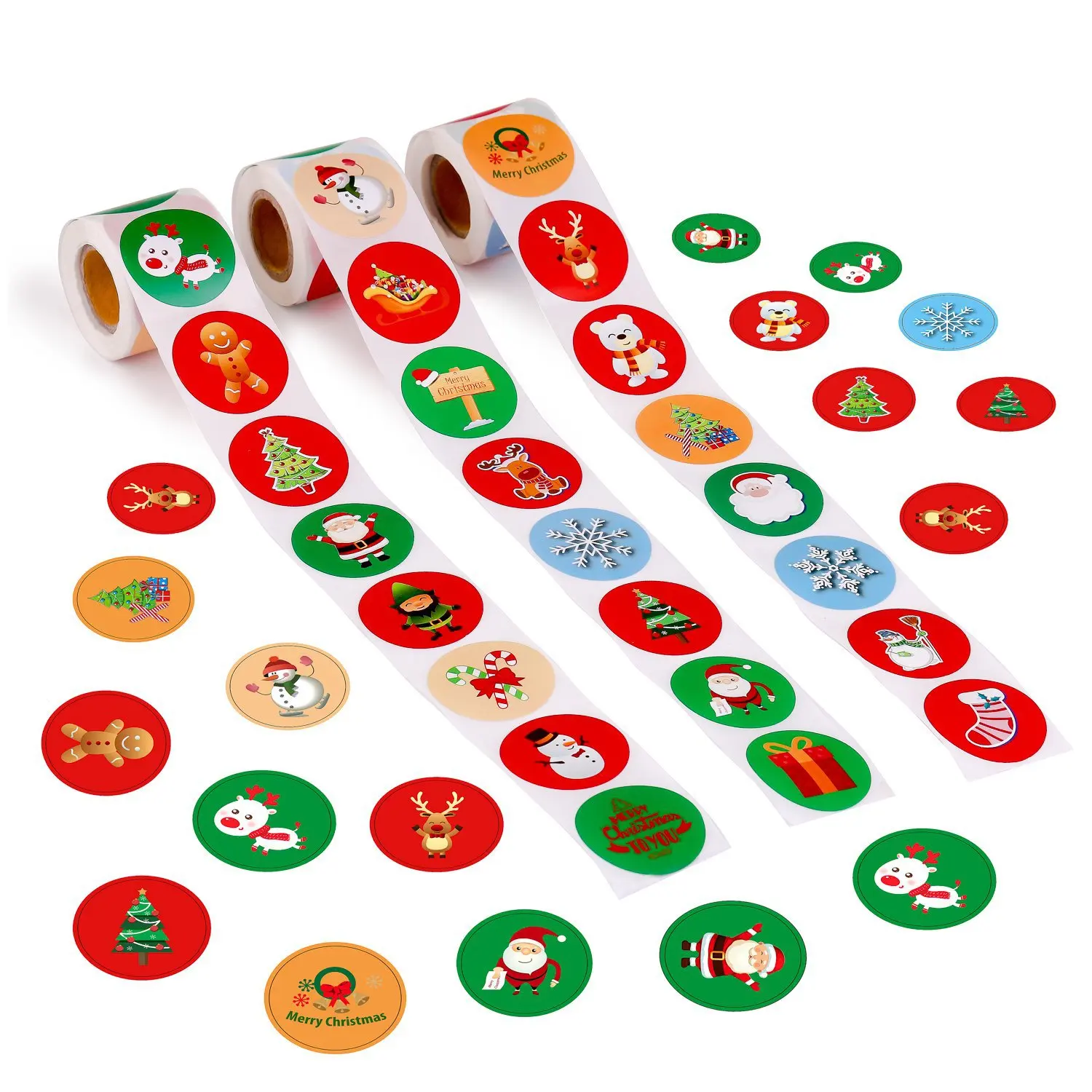 

Round Merry Christmas Stickers 500pcs Thank You Card Box Package Label Sealing Stickers Wedding Decor Stationery Sticker