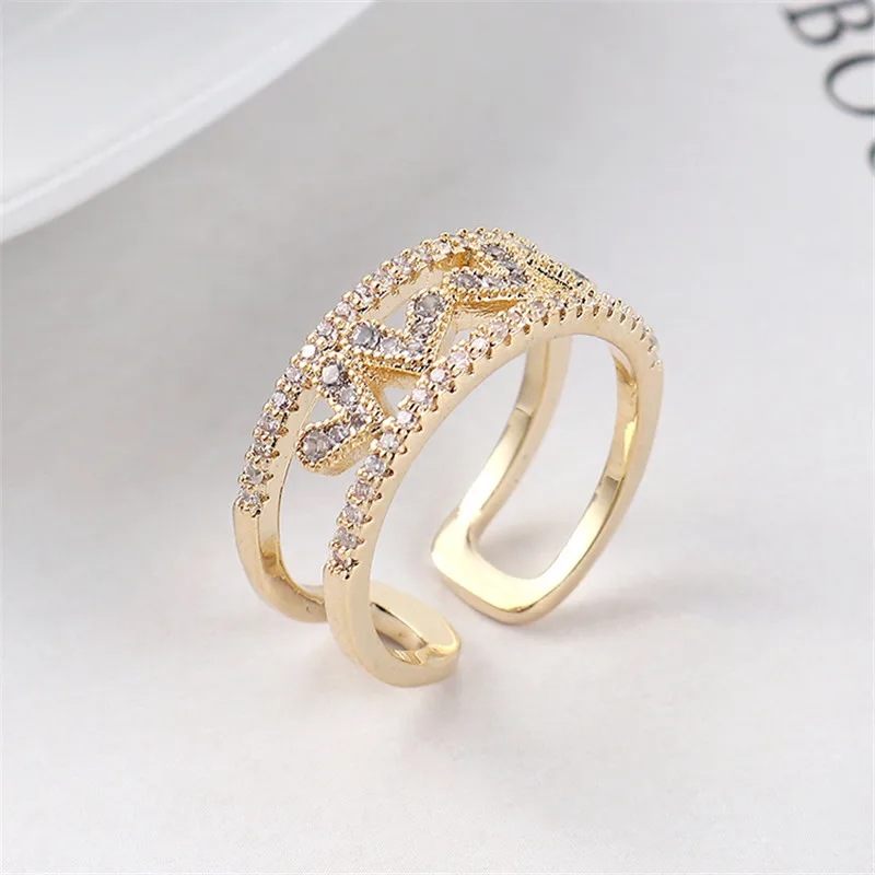 

Ms Betti AAA cubic zirconia free size ring Gold color plating brand new 2019 for fashion ladies