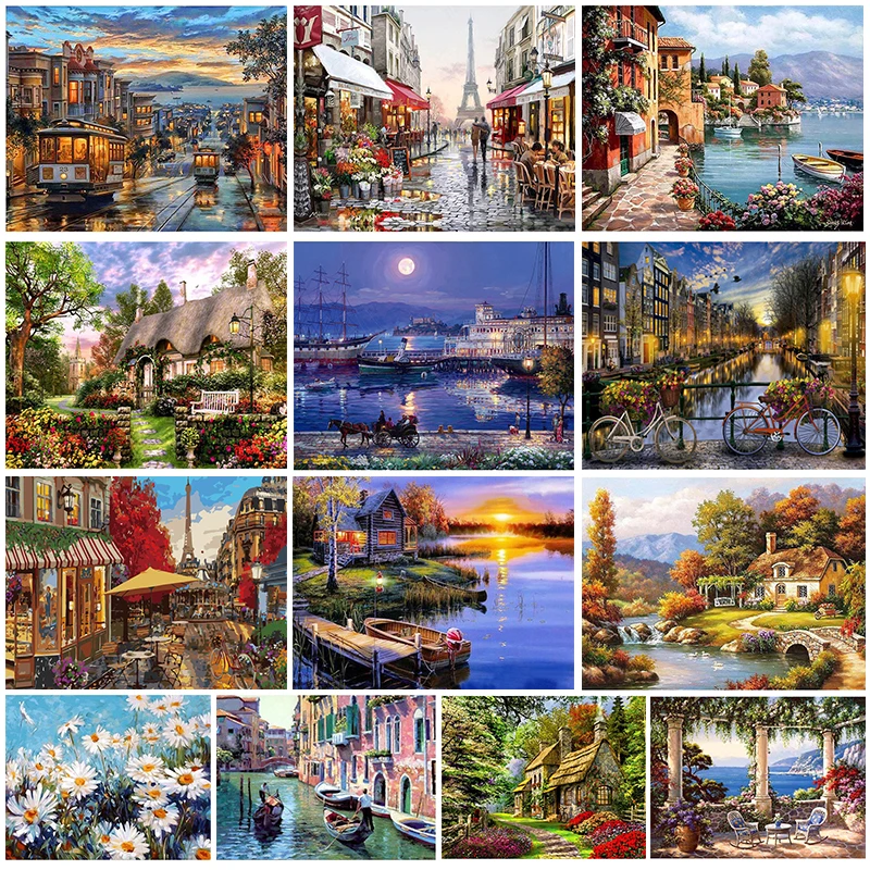 

Framless Picture Diy Painting By Numbers Landscape Kit Modern Home Wall Art Picture Unique Gift For Home Decors Artworks