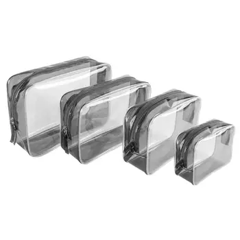 

4Pcs Transparent PVC Bags Travel Organizer Clear Makeup Bag Cosmetic Bag Beauty Case Toiletry Bag Make Up Pouch Wash Bags