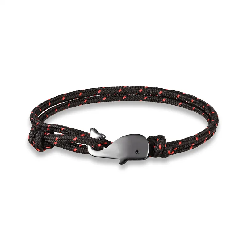 Coffee Red MKENDN Новая мода КИТ Шарм морской выживания Веревка Цепь-Паракорд браслеты для женщин мужчин лето океан пляж стиль - Окраска металла: Coffee Red