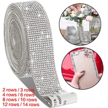 

Self-Adhesive Crystal Rhinestone Diamond Ribbon DIY Decoration Sticker with Rhinestones for Arts Crafts DIY Car Phone Decoration