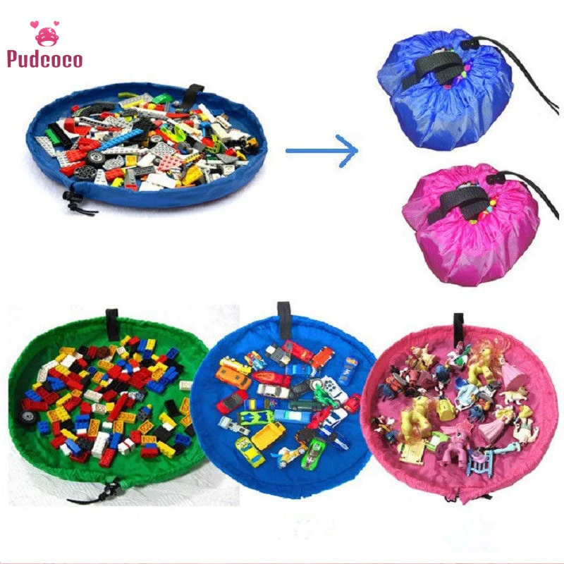

Pudcoco Brand New Children Play Carpet Storage Bag Toys Organizer Rug Box For Dolls Portable Kids Play Mat Hot Sale 2 Colors