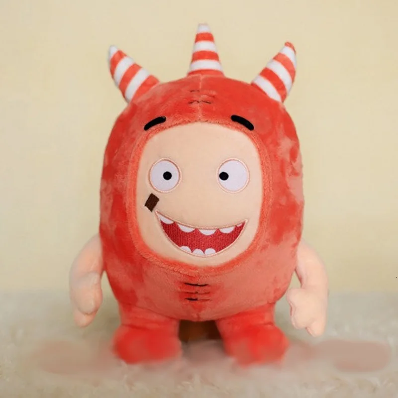 35 см странное сокровище солдат Oddbods Newt Buuble Pogo Zee Jeff Fuse Slick плюшевые куклы мягкие игрушки для детей Рождественский подарок - Цвет: Light Red