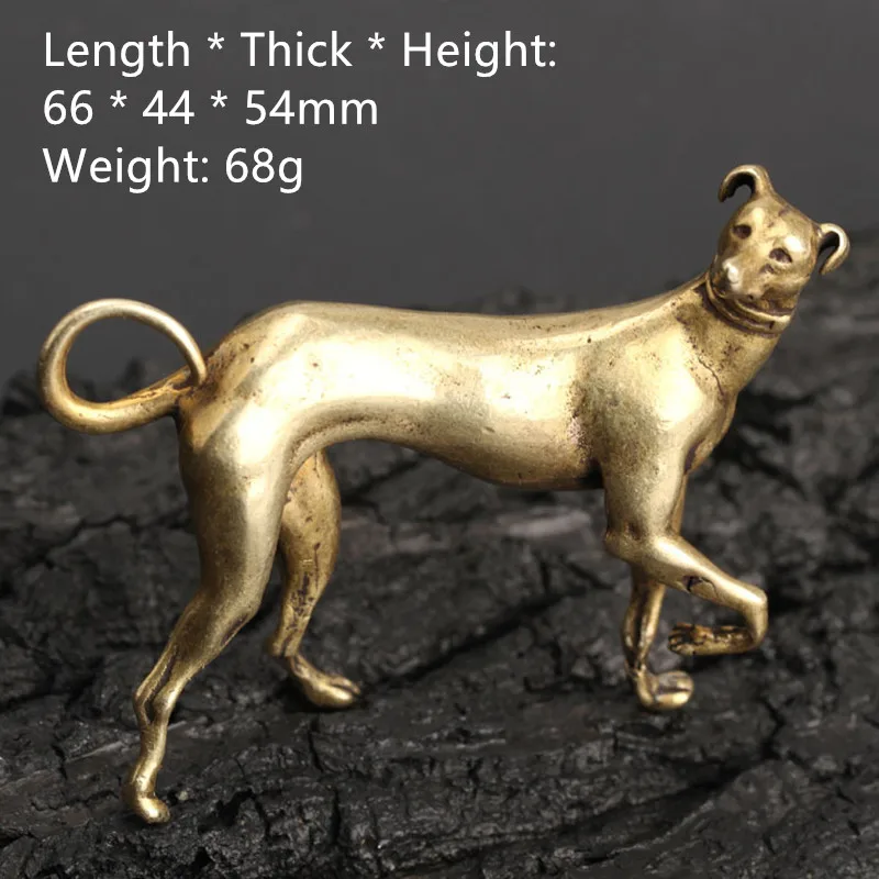 B Charm Dog Pendant Necklace Statue Crafts Ornament Figurine Hanging Accessories Vintage Brass Home Office Car Desk Decoration - Цвет: B