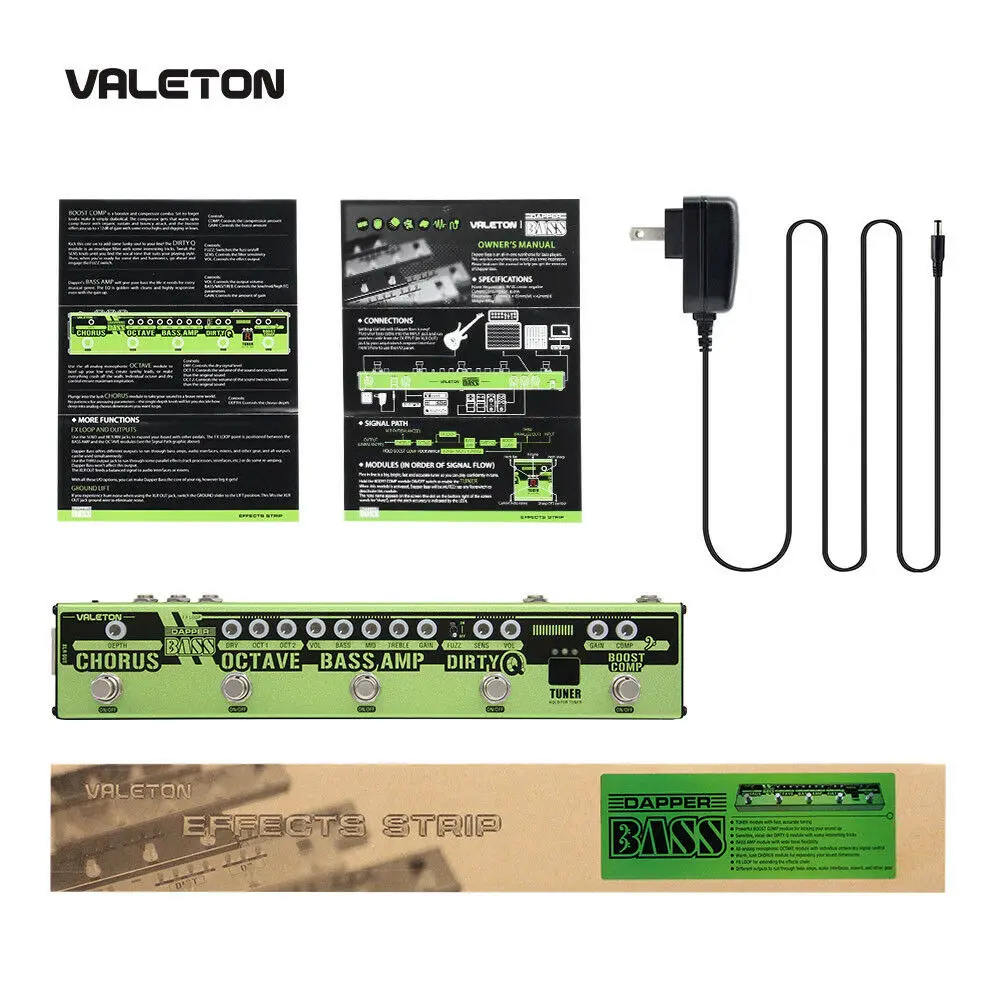 Valeton Dapper BASS Multi Effekte Pedal Streifen 6 in 1 Multi 