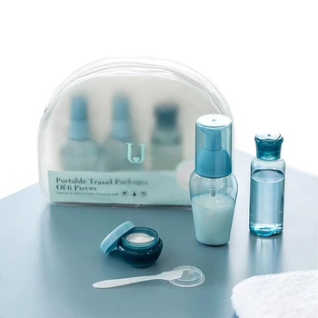 

6Pcs Travel Silicone Bottle Set Spray Refillable Bottles Cosmetic Hydrating Small Portable Bottle Set For Travel