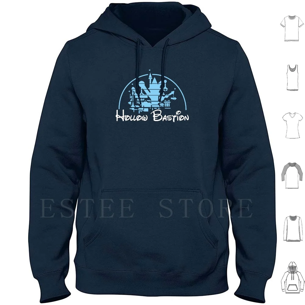 Of A Bastion Felpe Con Cappuccio Manica Lunga Kingdom Hearts Hollow Bastion Logo Sora Riku Kairi Donald Minnie Classic Walt Aggrovigliato