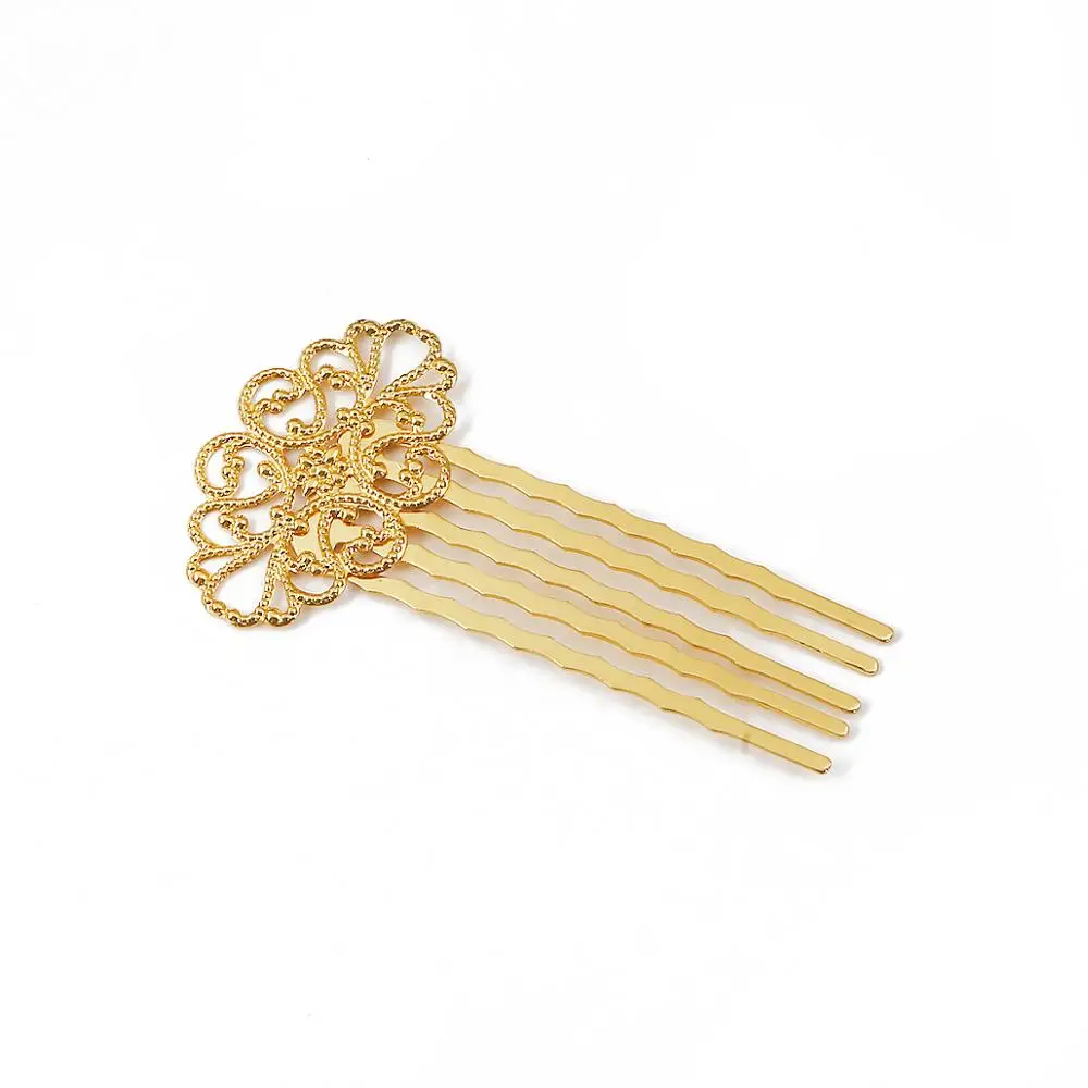 Hair Accessory Hair Clip Hair Comb Jewelry Accessories Temperament Fashion 5 Teeth Vintage Bronze Comb Hair Charm Ladies Flower Motif Hairclips Barrettes