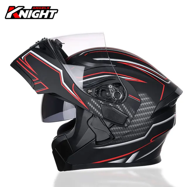 JIEKAI Motorbike Helmet Flip Up Motorcycle Helmet With Inner Safety Sun Visor  Double Lens Modular Motocross Full Face Helmet