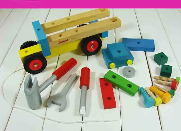 Детский инструмент для разборки винтов, гайка для сборки автомобиля, Детские diy головоломки, деревянные игрушки