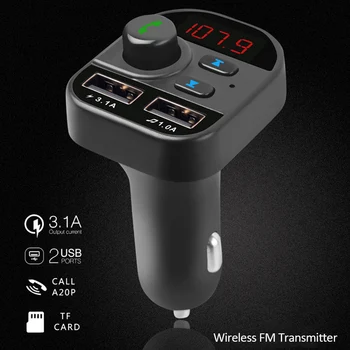 

Car Bluetooth 5.1 FM Transmitter Wireless Handsfree Audio Receiver Auto MP3 Player 2.1A Dual USB Fast Charger Car Accessories