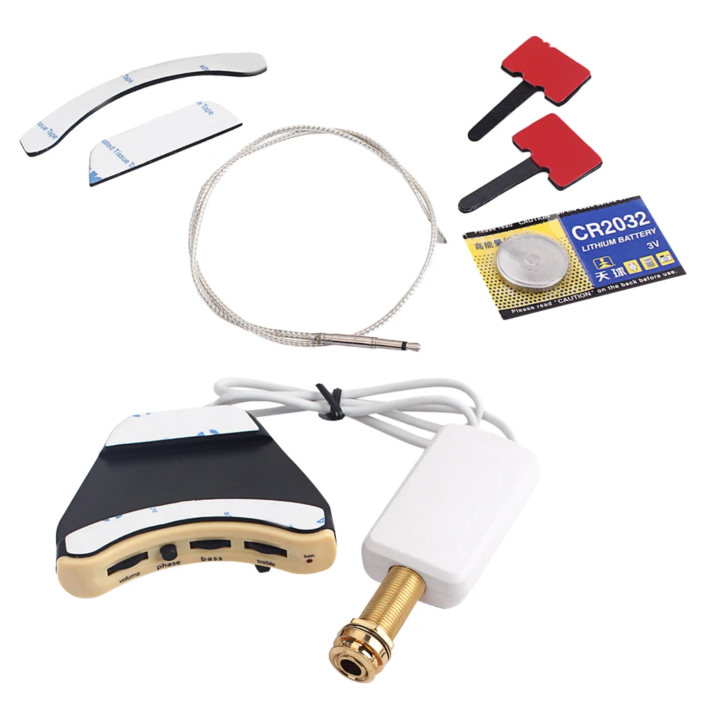 

1 Pack Arc Acoustic Guitars Sound Hole Pickup Replacement Volume Bass Phase Treble Switch