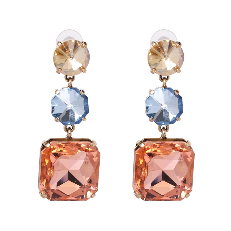 Starburst Pendant Crystal Long Drop Earrings Gem Jewelry dangle earrings drop earrings pendant earrings long earrings crystal earrings