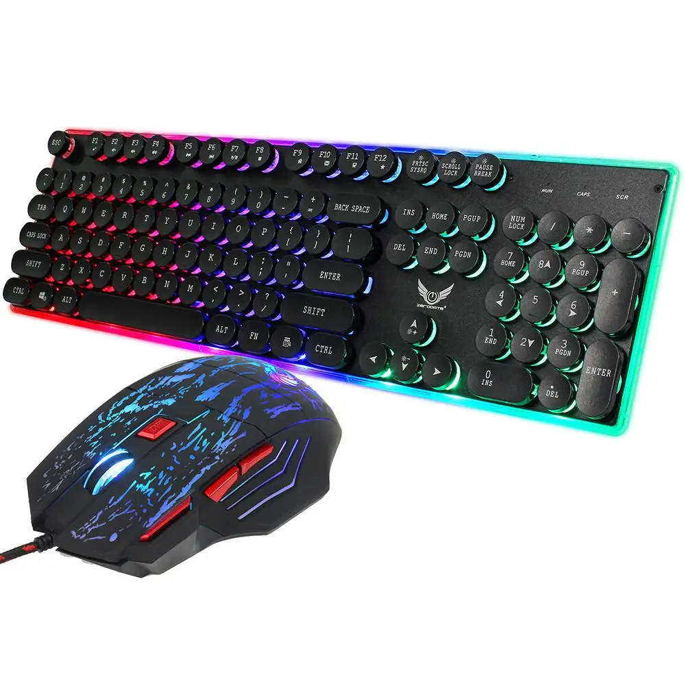 VKTECH клавиатура износостойкая портативная Проводная и игровая мышь набор Keycap с