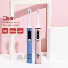 

2021 Sonic Electric Toothbrush Adult Timer Brush 5 Mode USB Charger Rechargeable Couple Toothbrushes Replacement Heads Set