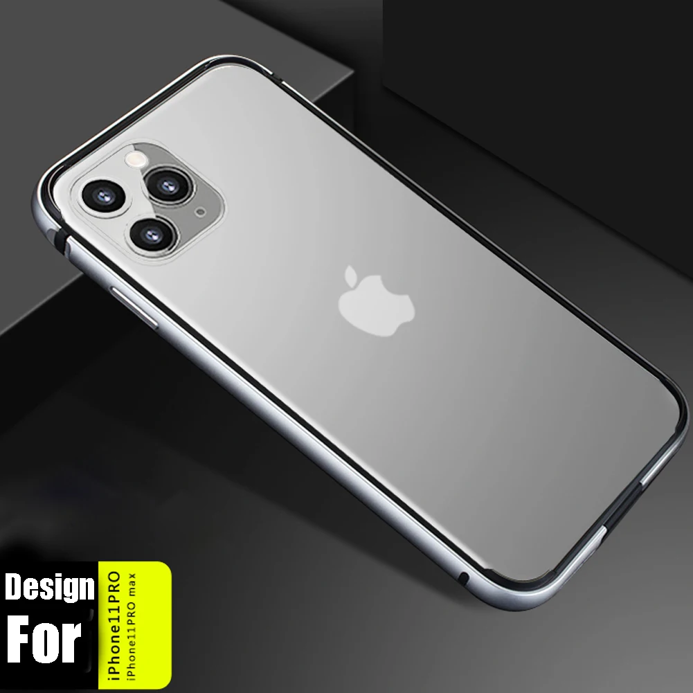 Silver Для iPhone 11 Роскошный Алюминиевый металлический прочный защитный бампер чехол для iPhone 11 Pro Max зеленый покрытие Подушка бампер - Цвет: Silver
