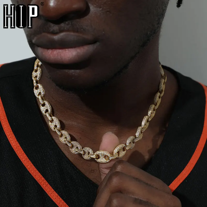 Coffee Beans Chain 12mm Link Necklace 