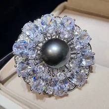 Аксессуары для рукоделия, корейский стиль, высший сорт, толстая позолоченная циркониевая жемчужная брошь, осенняя и зимняя одежда, Женская Брошь, жемчужная раковина