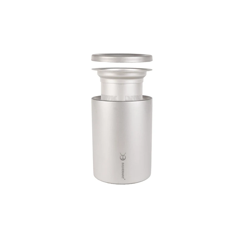  EDC Titanium Double Deck Coffee Tea Mug Cup Portable Outdoor Travel Coffer Tea Maker with Titanium 