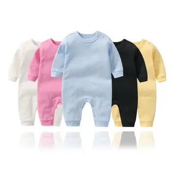 

Newborn baby jumpsuit Solid Color baby girl Long Sleeves romper Baby boy Cotton Long romper