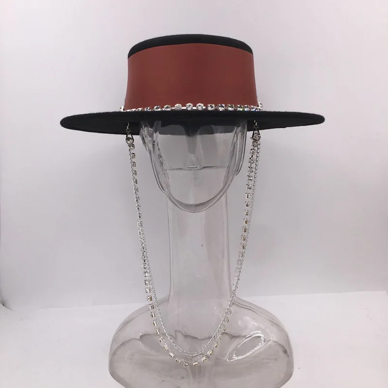 Trendy Ladies Jazz Top Hat/ Gray+Ribbon 