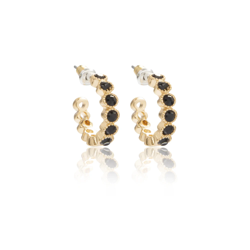 

Luxury Jewelry 2019 Trend Hoop Earring Alloy Acrylic Gold Black Korean Cute Stud Fashion Women Accessories for gifts