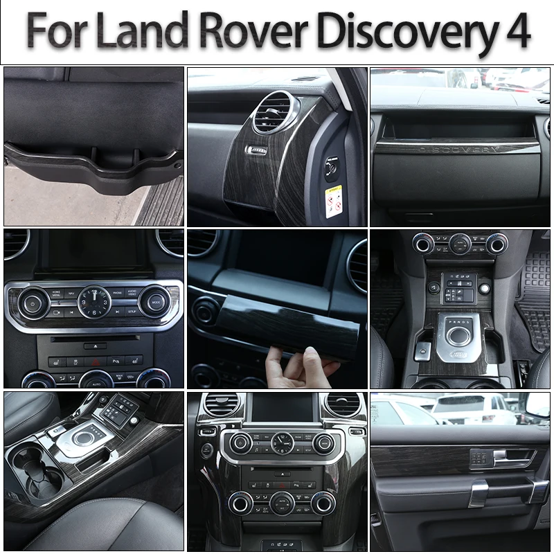 

Для Land Rover Discovery 4 LR4 10-16 ABS черное дерево зернистая рамка автомобиля Обложка отделка Наклейка Автомобильные аксессуары