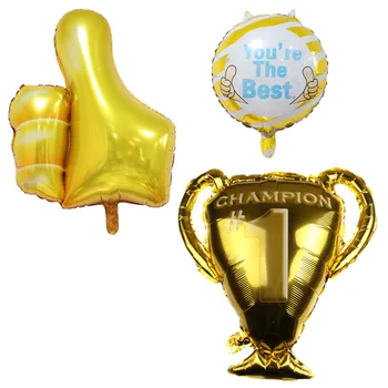 

Gold Championship Trophy Foil Balloons Sports Theme Party Helium Balloon Birthday Party Decorations Kids Win Party Supplies 71cm