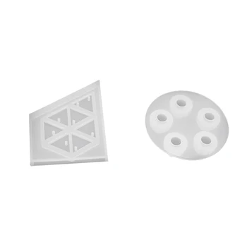

2 Pieces/set Triangle Round Beads Silicone Pendant Mold Jewelry Making Craft Resin Casting Mould