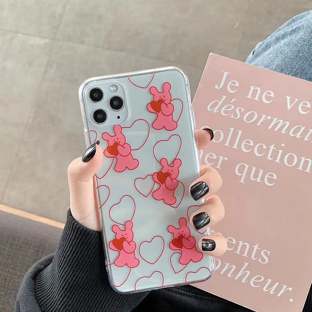 イン韓国かわいい愛イラストスマイリーピンククマ電話ケース Iphone 11 プロマックス Xs 最大 Xr 7 8 プラスソフト Tpu バックカバー Aliexpress イン韓国かわいい愛イラストスマイリーピンククマ電話ケース Iphone 11 プロマックス Xs 最大 Xr 7 8 プラスソフト Tpu バックカバー Aliexpress